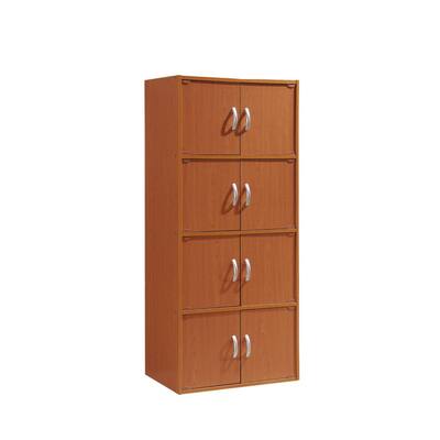 54" Cherry Red Multi-Purpose Bookcase Cabinet with Shelves and Doors