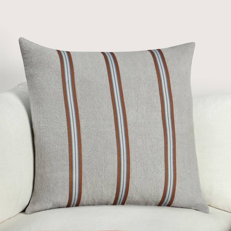 Villa by Classic Home Eddie 24" Green Cotton Linen Blend Throw Pillow