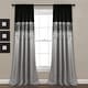 preview thumbnail 68 of 97, Silver Orchid Page Two-tone Faux Silk Single Curtain Panel 95"L x 42"W - Black/Grey