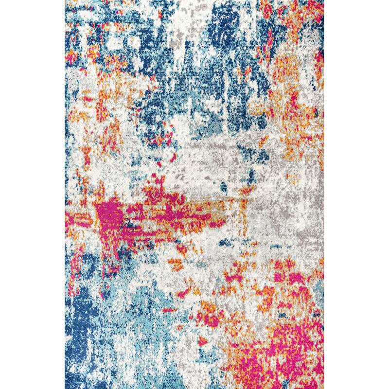 JONATHAN Y Petalo Modern Abstract Area Rug - 5 X 8 - Blue/Multi
