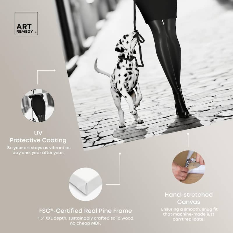 City Dalmatian Canvas by Art Remedy, Gallery Wrapped
