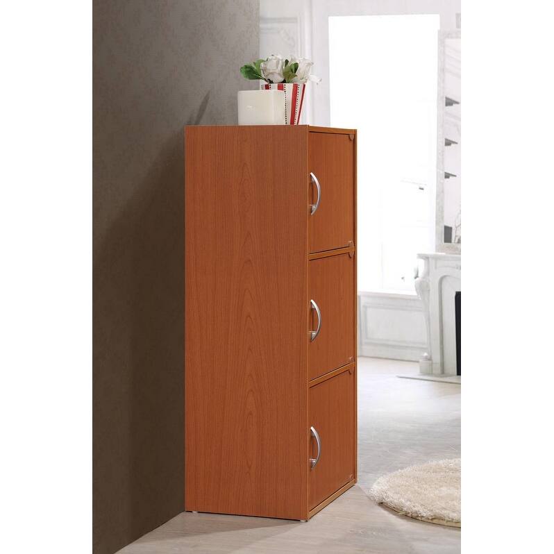 Hodedah 3-Shelf, 3-Door Bookcase