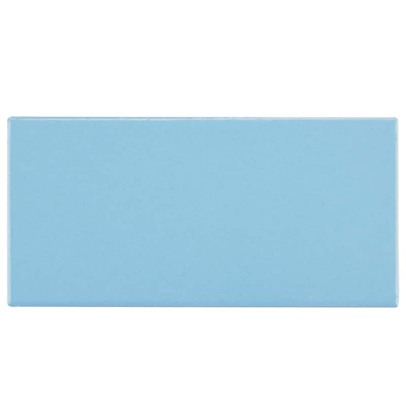 Merola Tile Piscina Brick Glossy Blue 4-3/4" x 9-5/8" Porcelain Floor and Wall Tile