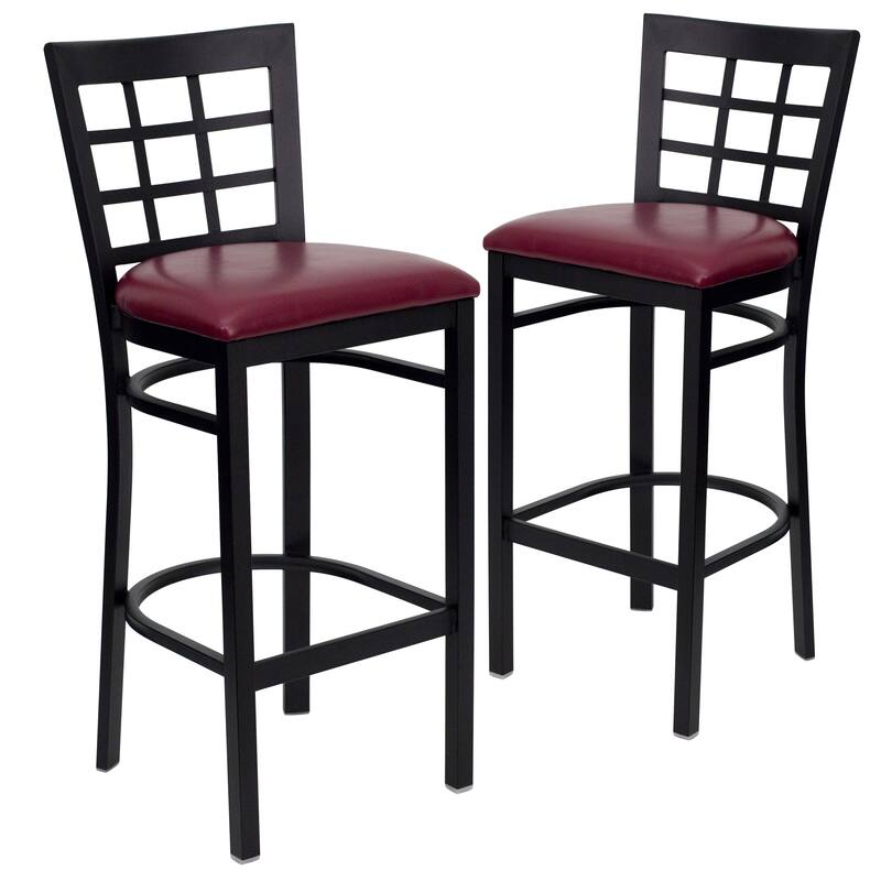 2 Pack Window Back Metal Restaurant Barstool
