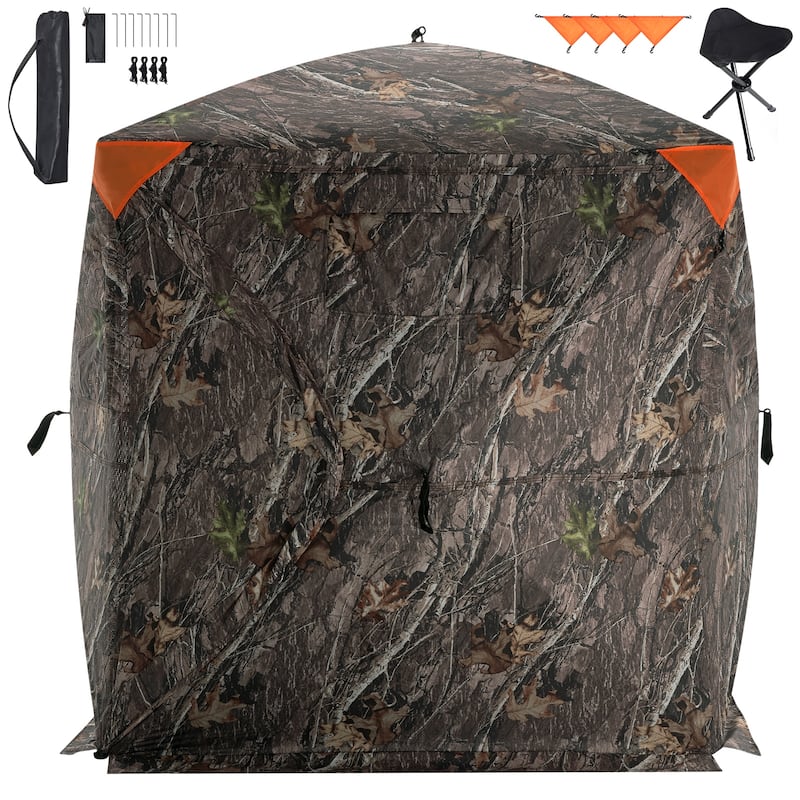 Hunting Blind Portable Resilient Hunting Tent for Turkey and Deer Hunting - 58-inch square perspective