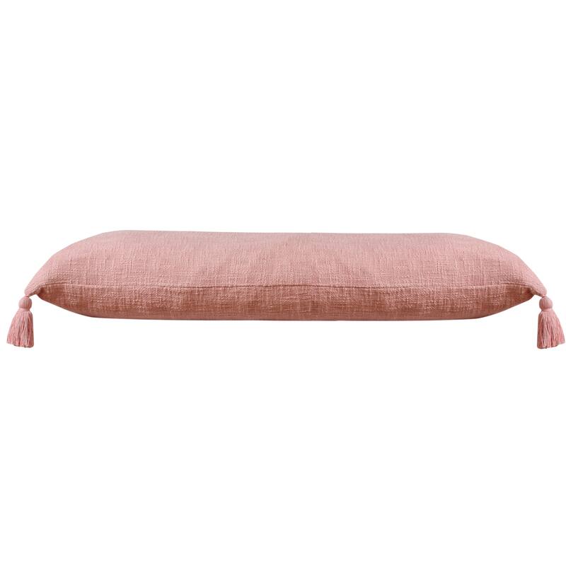Sevita Solid Cotton Throw Pillow with Tassels