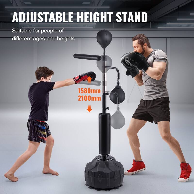 Height Adjustable Punching Bag Set with Stand and Gloves for Training - 38.0 x 18.9 x 62.2 inch