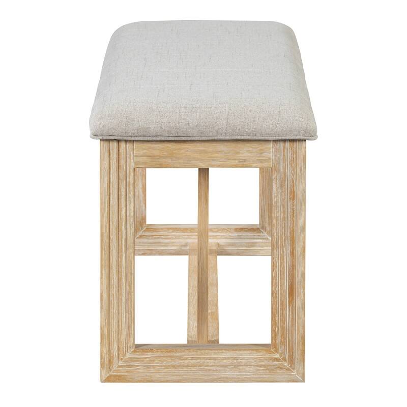 Spruce & Spring Dining Table Set for 6, 6-Piece Mid Century Modern Farmhouse Table with Chairs and Bench