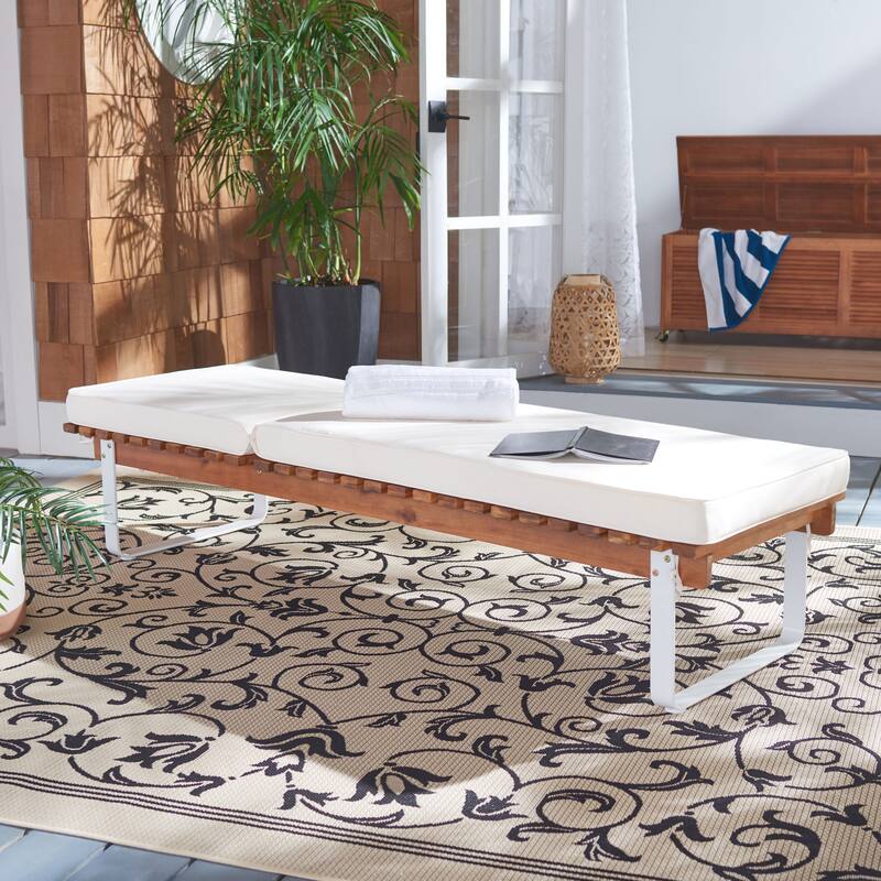 SAFAVIEH Outdoor Maleah Sunlounger - 23Wx17Dx74H
