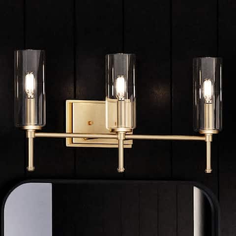 Luxury Contemporary Bath Light, 11.5"H x 22.125"W, with Luxe Industrial Style, Olde Brass, BWP4226 by Urban Ambiance - 22.13