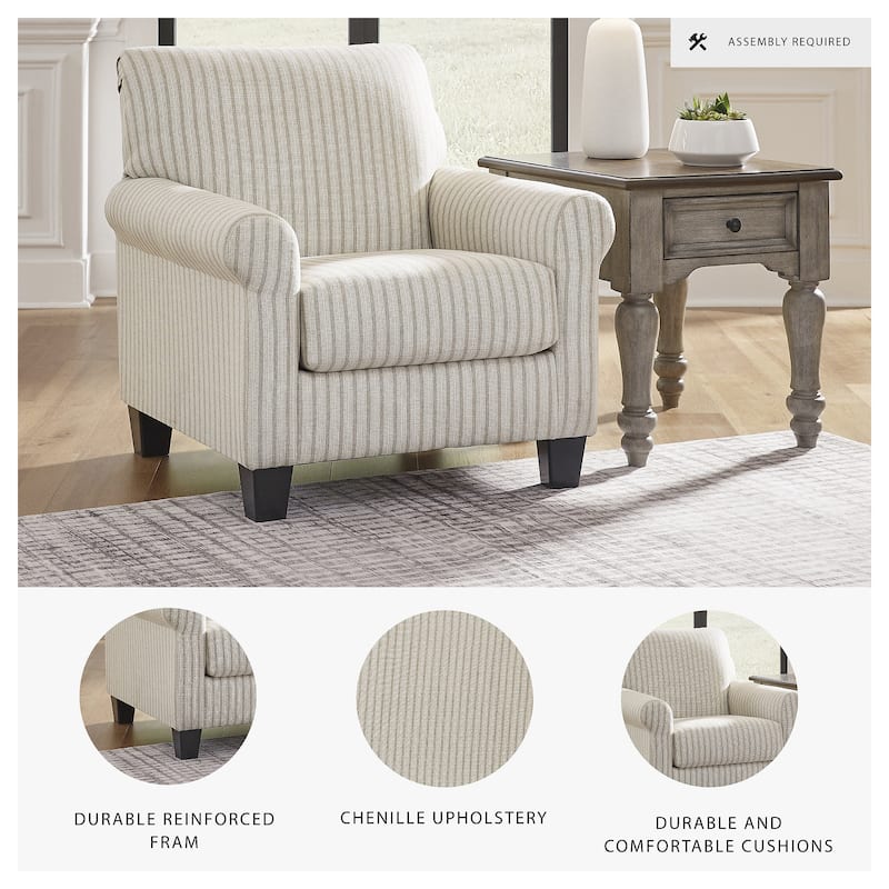 Signature Design by Ashley Valerani Brown/Beige Accent Chair - 36"W x 36"D x 36"H