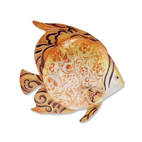 Handmade Orange Fish Metal Art Wall Decor