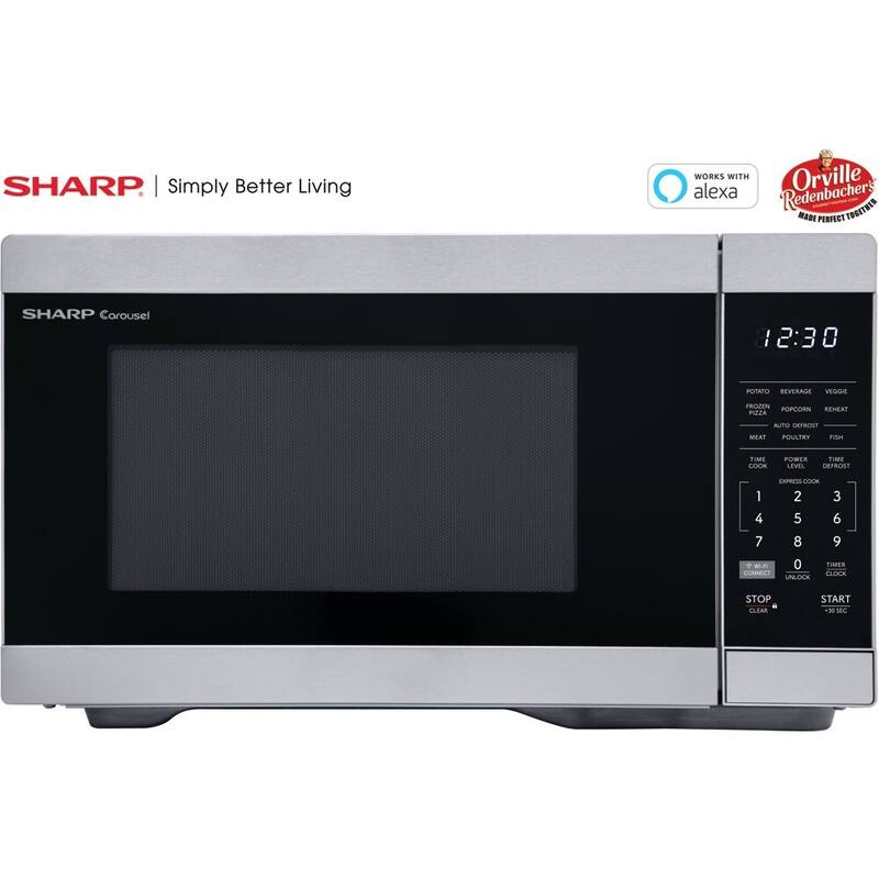 Sharp 1.1 CF Smart Countertop Microwave Oven, Orville Redenbacher's Certified