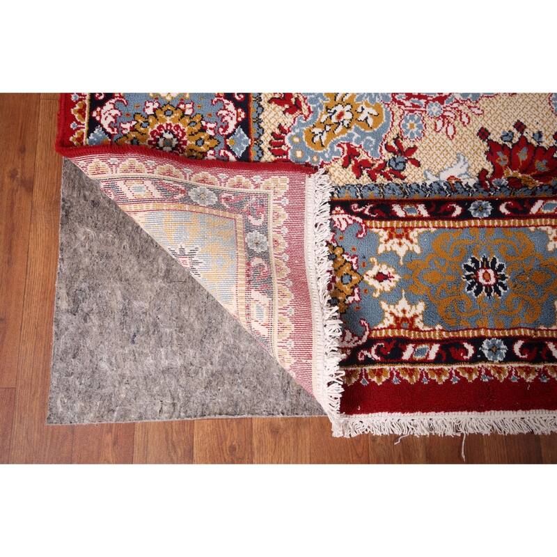 Paisley Red Floral Kashan Turkish Area Rug Bedroom Machine Made Carpet - 9'8" x 12'9"