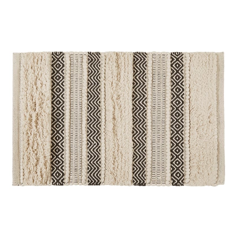 INK+IVY Asher Woven Texture Stripe Bath Rug