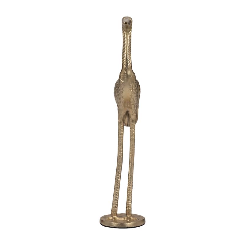 Sagebrook Home Elegant 24" Bronze Crane Figurine - 5" x 3" x 16"