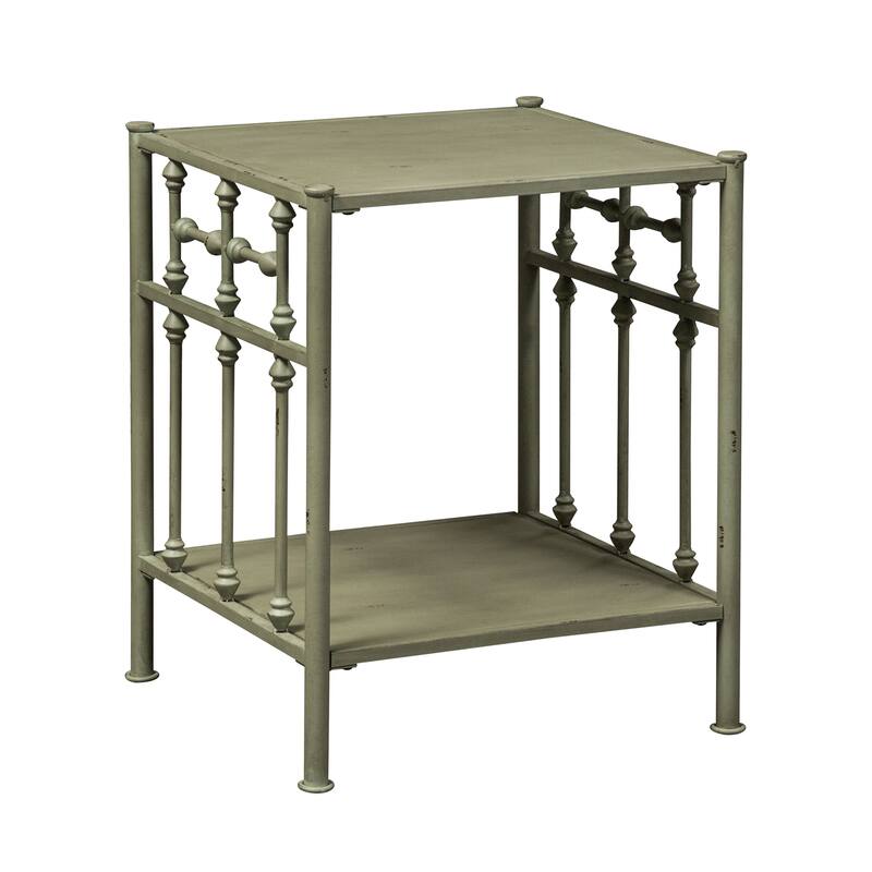 Vintage Series Distressed Metal Open Nightstand - Black