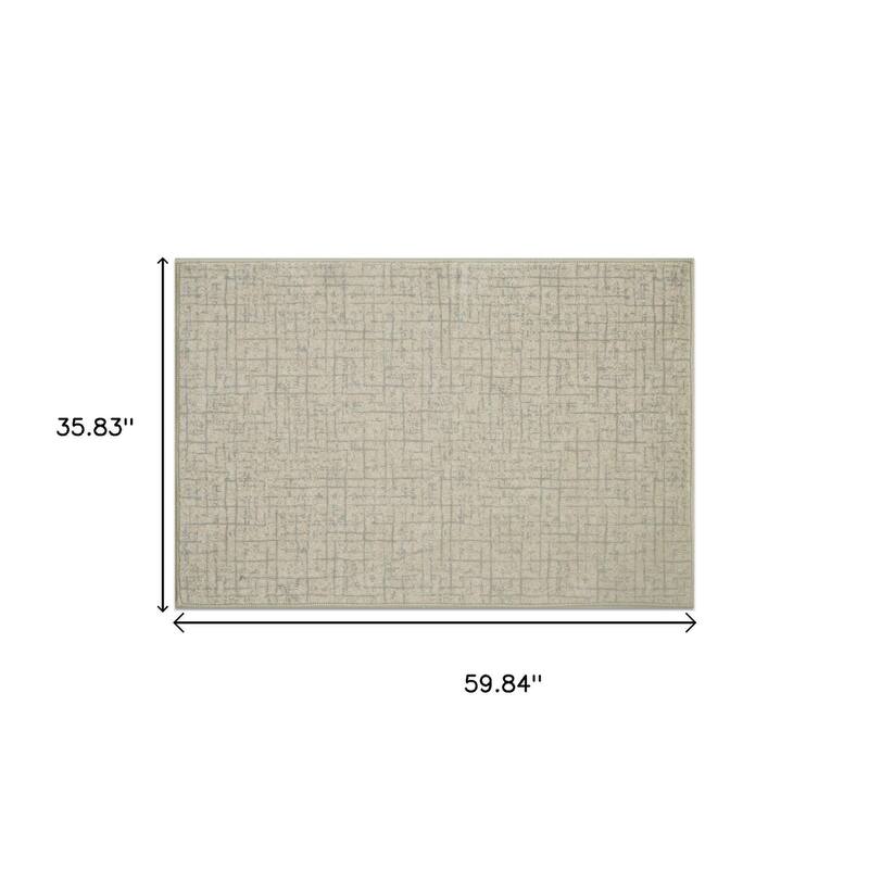 HomeRoots Abstract Geometric Modern, Contemporary Rectangle Area Rug