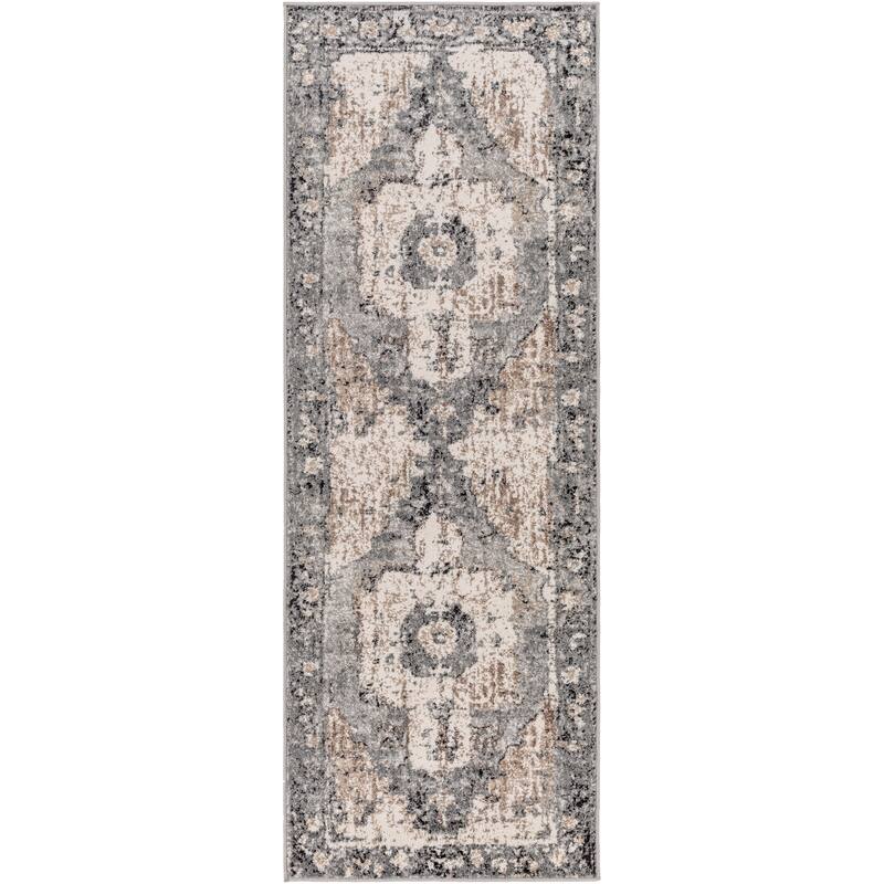Livabliss Amalia Distressed Medallion Area Rug