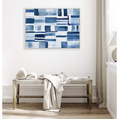 Kate and Laurel Sylvie Coastal Abstract Framed Canvas by Amy Lighthall