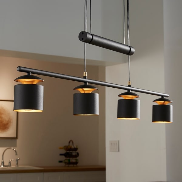 Collin Matte Black Adjustable Height 4-Cylinder Pendant Light by iNSPIRE Q Modern. Opens flyout.