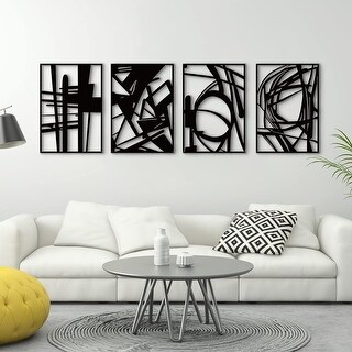 Black abstract metal wall art decoration - Bed Bath & Beyond - 39578628