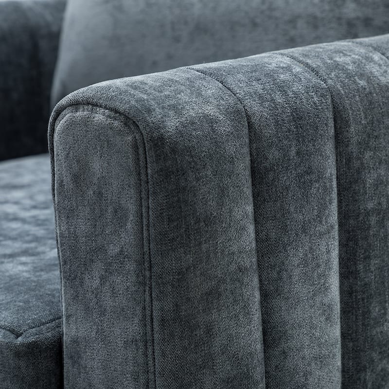 Ganymedes Upholstered Accent Club Chair with Wood Legs by HULALA HOME