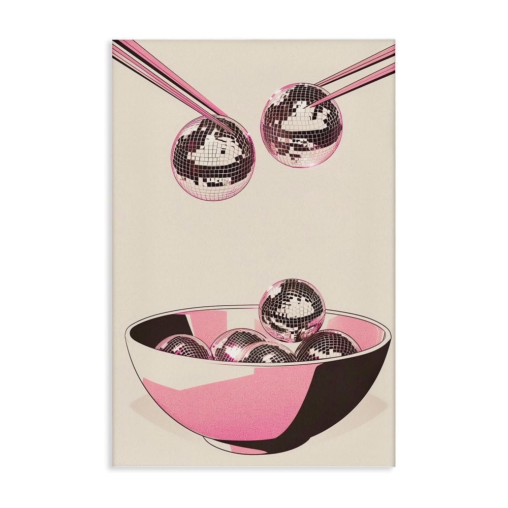 Stupell Disco Bowl Meal with Chopsticks Canvas Wall Art Design By Arlington Prints