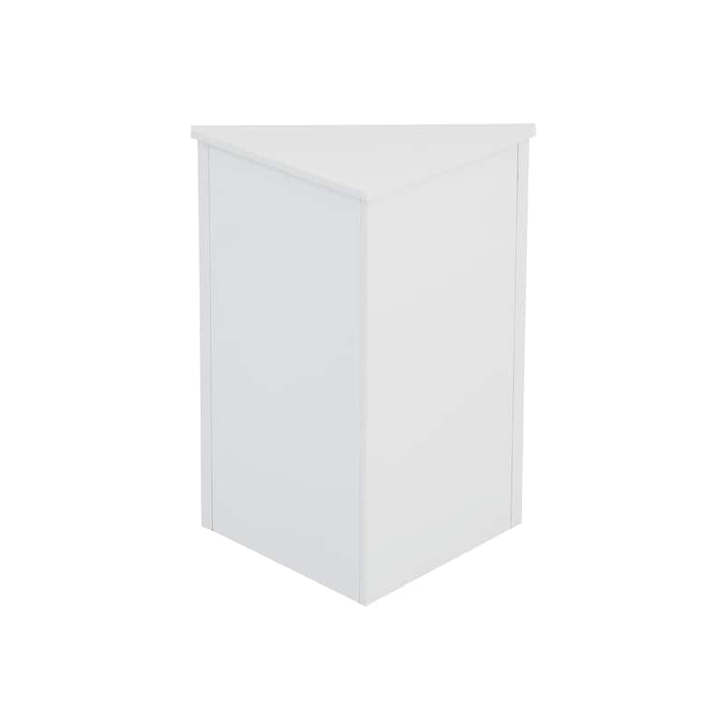White Triangle Bathroom Storage Cabinet with Adjustable Shelves - 17.2"W x 17.2"D x 31.5"H