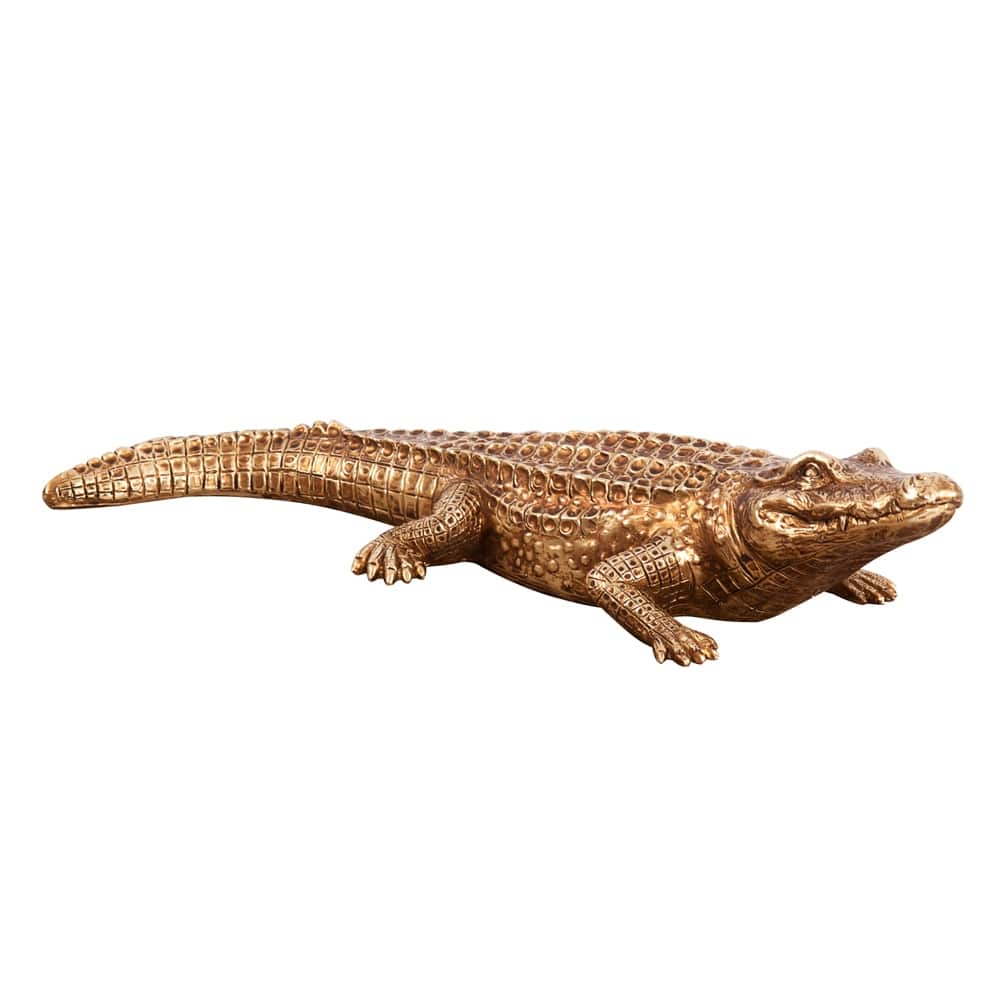 Allan Andrews Antiqued Gold Crocodile Sculpture