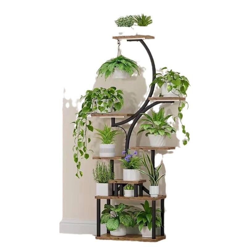 Plant Stand Indoor with Grow Lights, 8 Tiered Indoor Plant Shelf, 61" Tall Plant Stand for Indoor Plants Multiple