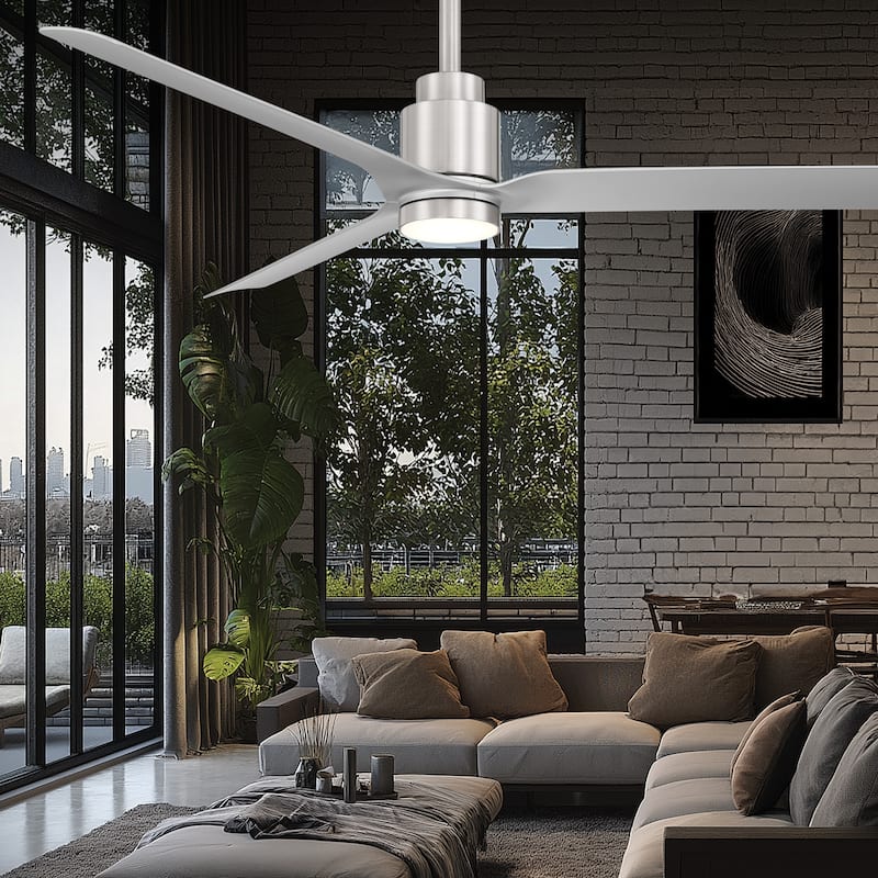 Smooth Indoor or Outdoor 3-Blade 52in Smart Ceiling Fan