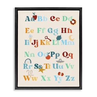 Stupell Boy's Alphabet Chart Framed Floater Canvas Wall Art Design By ...