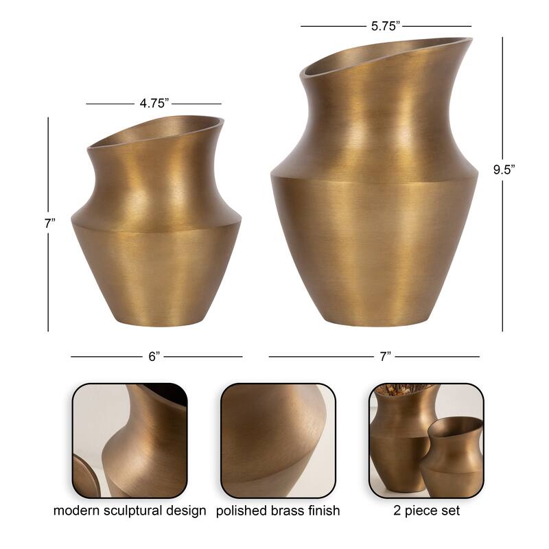 Kate and Laurel Suhana Decorative Metal Vase Set