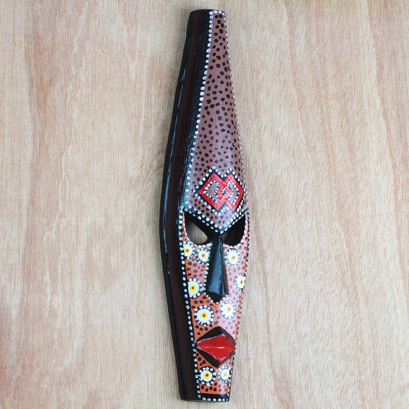 Handmade Epa Face African wood mask (Ghana)