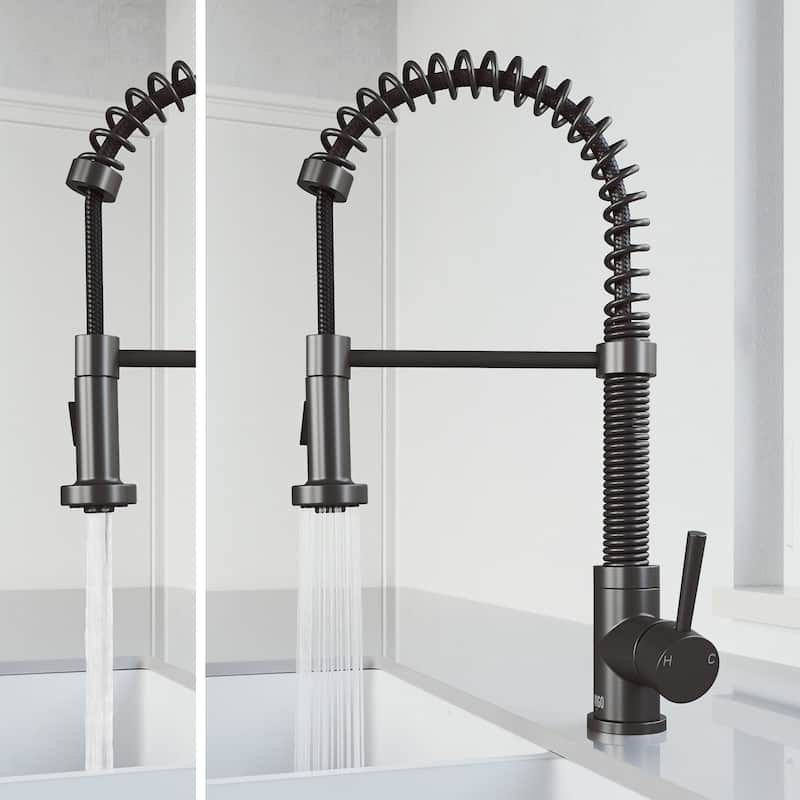 VIGO Edison 19" H Single Handle Pull-Down Sprayer Kitchen Faucet