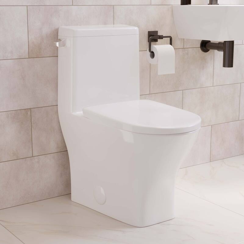 Malta Ii One-Piece Round Toilet With Left Side Flush, 10" Rough-In 1.28 Gpf - 13.98" x 28.74" 24.02"