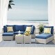 preview thumbnail 30 of 51, Corvus 8-piece Aluminum Wicker Patio Sectional Conversation Set