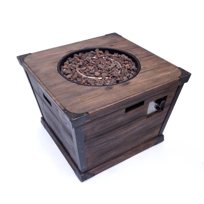 Delaney Outdoor 40,000 BTU 32-inch Propane Square Fire Pit with Lava Rocks by Christopher Knight Home