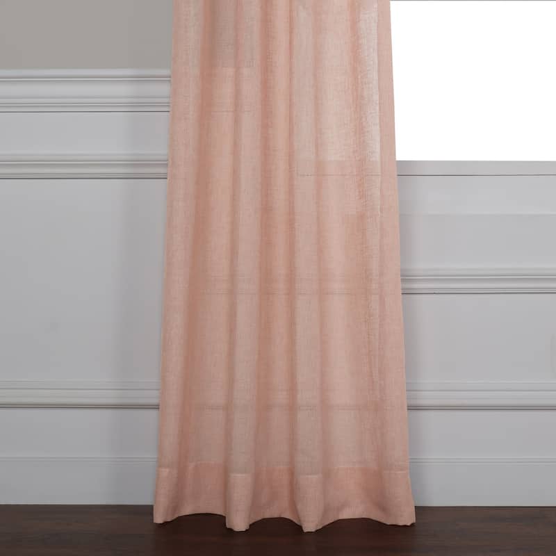 Exclusive Fabrics Grommet Solid Faux-linen Sheer Curtain (1 Panel)
