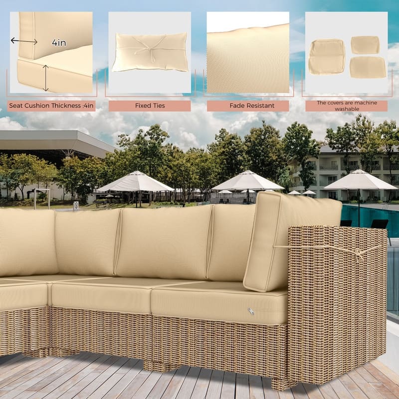 14 Piece Patio Furniture Cushion Set Outdoor Sofa Replacement Cushions