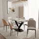 preview thumbnail 19 of 17, Voren 7-Piece Dining Set 55-Inch Rectangular Sintered Stone Dining Table and 6 Upholstered Chairs with Gold Base