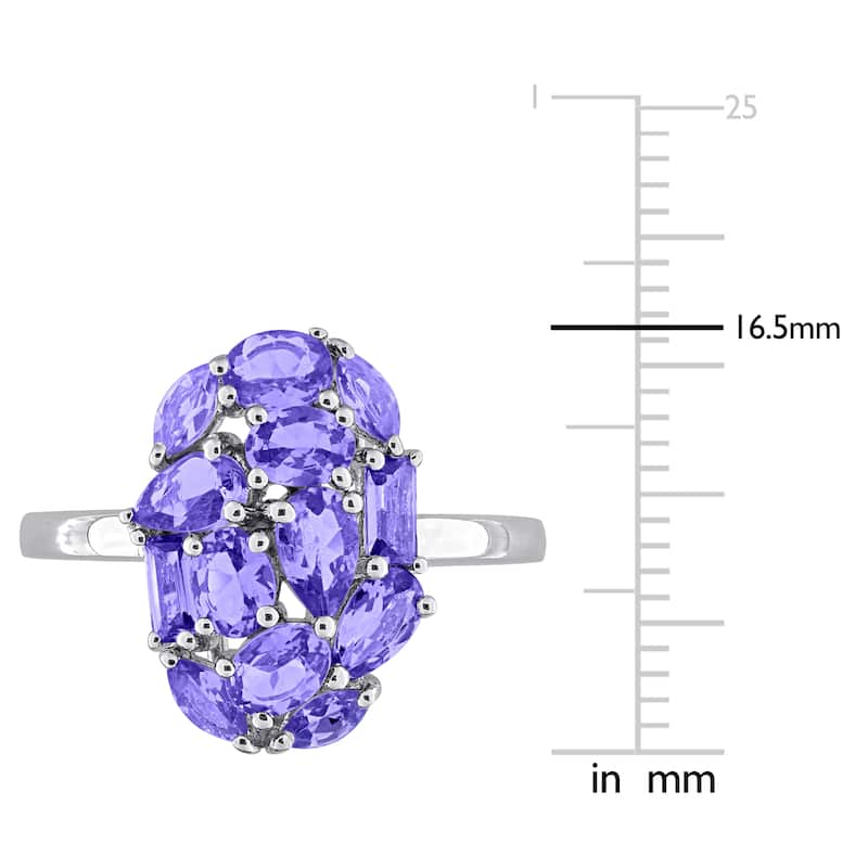 Miadora Multi-Shape Gemstone Cluster Ring Sterling Silver