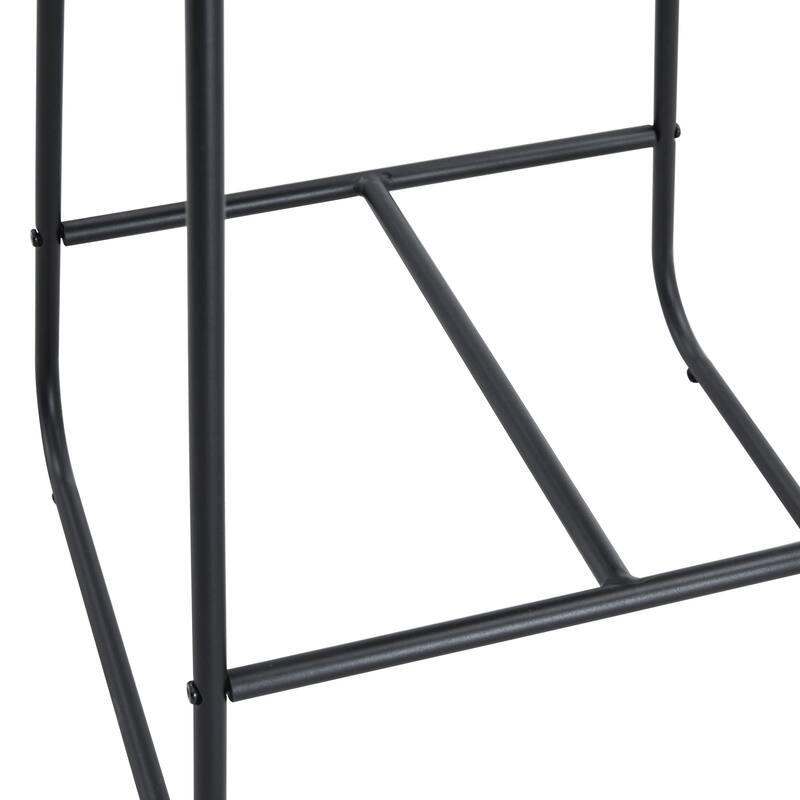 PU Leather Bar Stools Set of 2, Counter Height Bar Stools with Back and Footrest, Kitchens Island Chair with Metal Legs