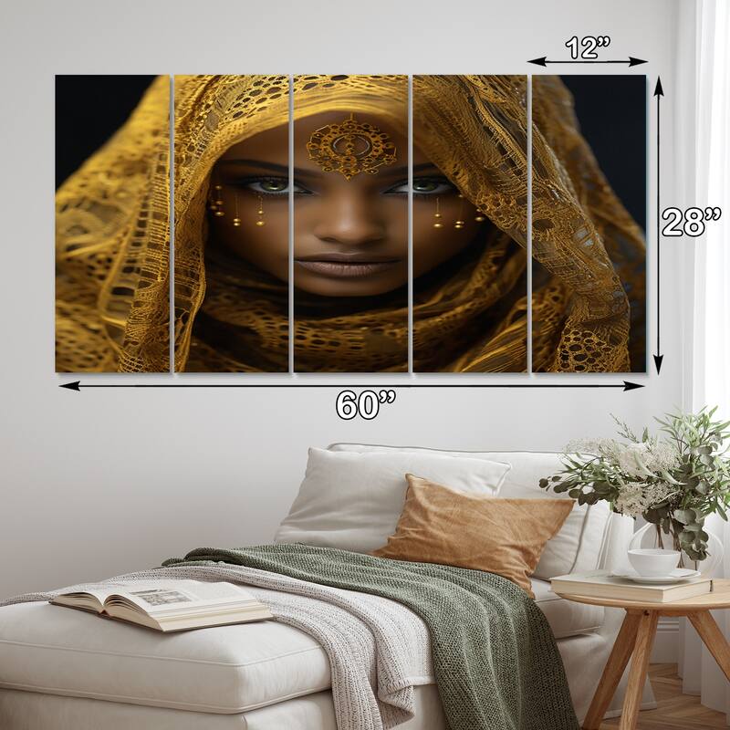 Designart "Biomorphism Organic Forms V" Modern Multipanel Wall Art Living Room set