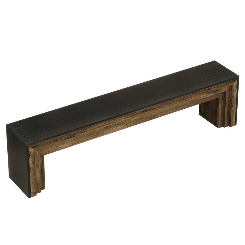 Farmhouse Wooden Dining Bench, 70.9-Inch Extra Long Kitchen Bench