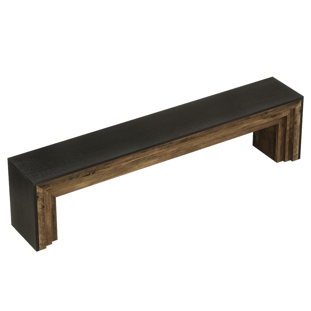 Farmhouse Wooden Dining Bench, 70.9-Inch Extra Long Kitchen Bench