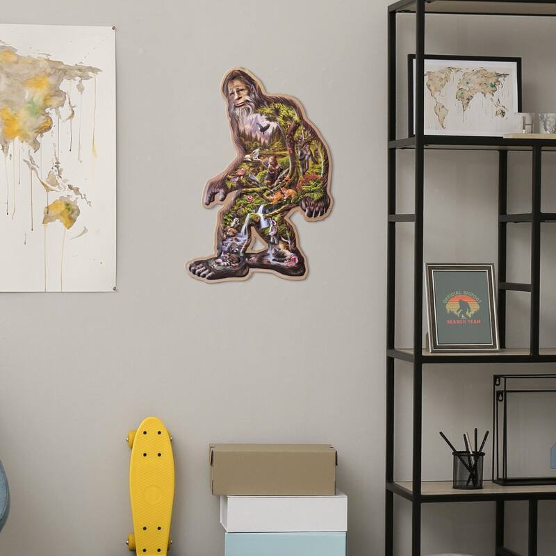 Bigfoot Collage Embossed Shaped Metal Sign - 19.5" x 12.9" - 19.5" H x 12.9" L x 0.12" D