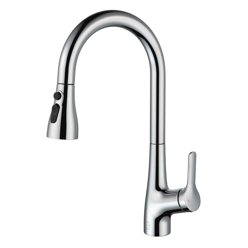 Indigo Home Single Handle Pull Down Sprayer Kitchen Faucet - Chrome