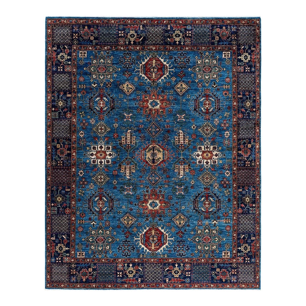 Serapi One-of-a-Kind Hand-Knotted Area Rug - Light Blue, 7' 11" x 9' 10" - 7' 11" x 9' 10"